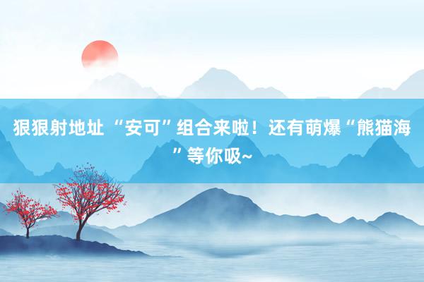 狠狠射地址 “安可”组合来啦！还有萌爆“熊猫海”等你吸~