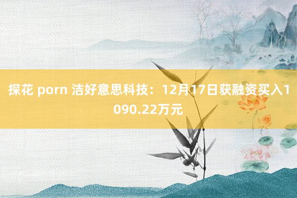 探花 porn 洁好意思科技：12月17日获融资买入1090.22万元