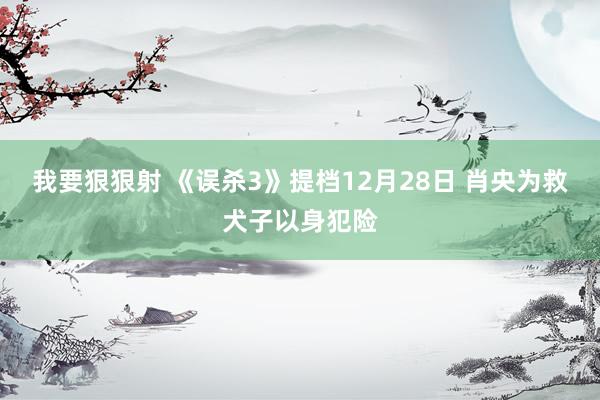 我要狠狠射 《误杀3》提档12月28日 肖央为救犬子以身犯险