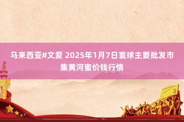 马来西亚#文爱 2025年1月7日寰球主要批发市集黄河蜜价钱行情