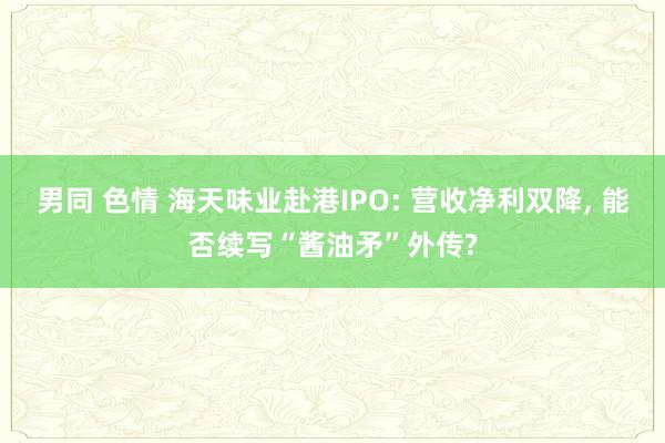 男同 色情 海天味业赴港IPO: 营收净利双降， 能否续写“酱油矛”外传?
