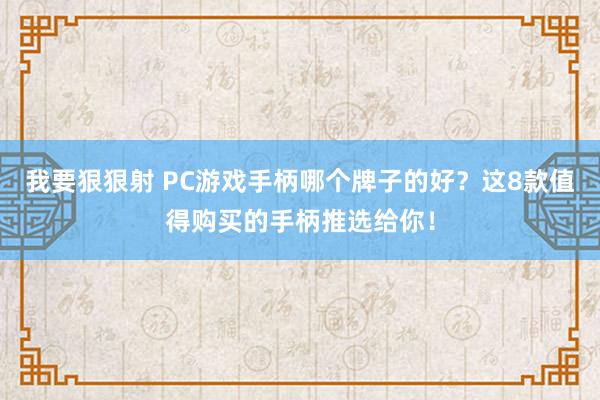 我要狠狠射 PC游戏手柄哪个牌子的好？这8款值得购买的手柄推选给你！