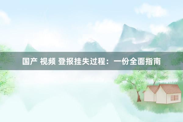 国产 视频 登报挂失过程：一份全面指南