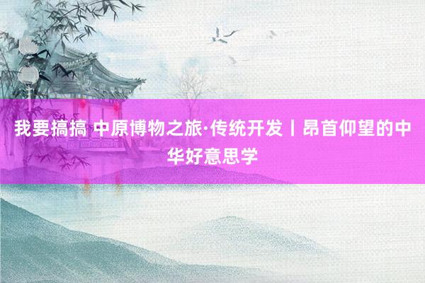 我要搞搞 中原博物之旅·传统开发丨昂首仰望的中华好意思学
