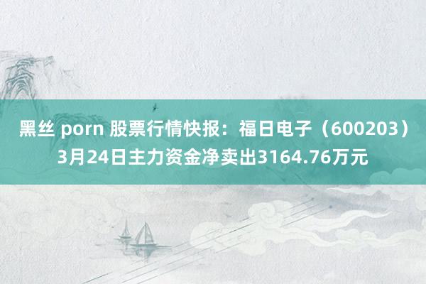 黑丝 porn 股票行情快报：福日电子（600203）3月24日主力资金净卖出3164.76万元