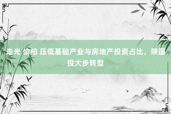 走光 偷拍 压低基础产业与房地产投资占比，陕国投大步转型