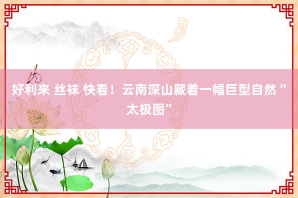 好利来 丝袜 快看！云南深山藏着一幅巨型自然“太极图”