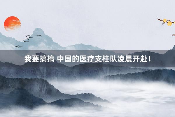 我要搞搞 中国的医疗支柱队凌晨开赴！