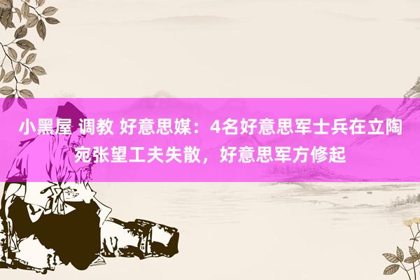 小黑屋 调教 好意思媒：4名好意思军士兵在立陶宛张望工夫失散，好意思军方修起