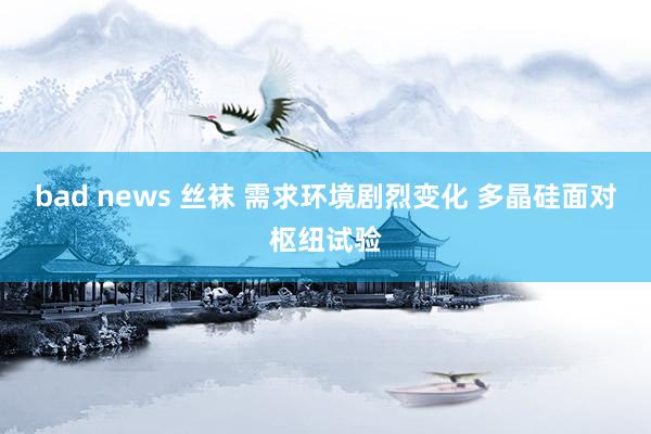 bad news 丝袜 需求环境剧烈变化 多晶硅面对枢纽试验
