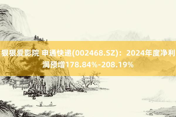 狠狠爱影院 申通快递(002468.SZ)：2024年度净利润预增178.84%-208.19%