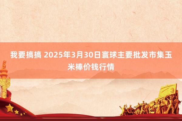 我要搞搞 2025年3月30日寰球主要批发市集玉米棒价钱行情