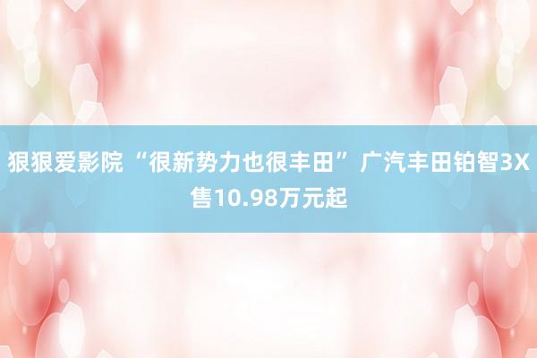 狠狠爱影院 “很新势力也很丰田” 广汽丰田铂智3X售10.98万元起