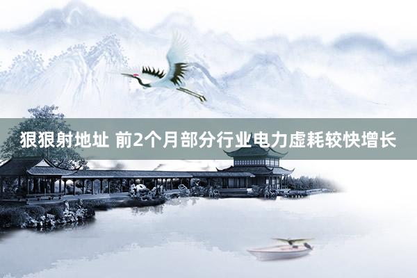 狠狠射地址 前2个月部分行业电力虚耗较快增长