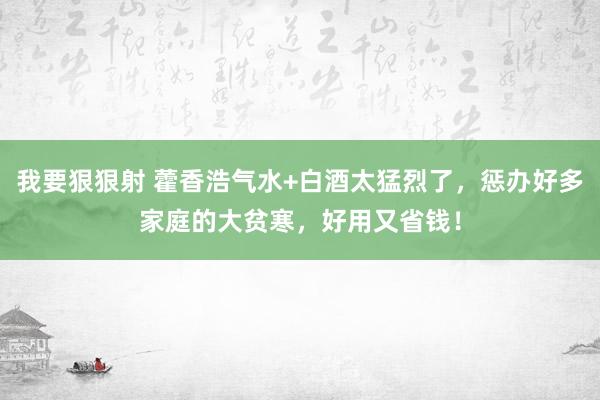 我要狠狠射 藿香浩气水+白酒太猛烈了，惩办好多家庭的大贫寒，好用又省钱！