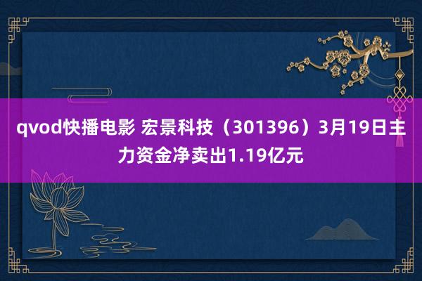 qvod快播电影 宏景科技（301396）3月19日主力资金净卖出1.19亿元