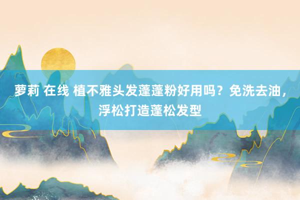 萝莉 在线 植不雅头发蓬蓬粉好用吗？免洗去油，浮松打造蓬松发型