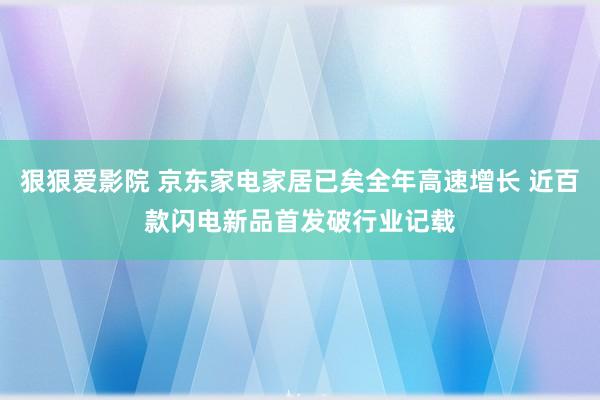 狠狠爱影院 京东家电家居已矣全年高速增长 近百款闪电新品首发破行业记载