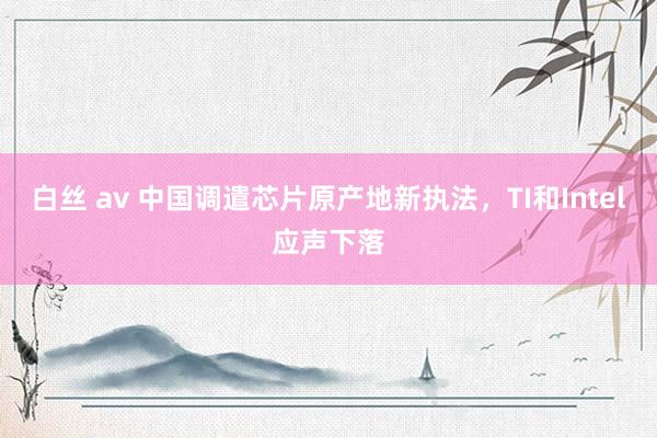 白丝 av 中国调遣芯片原产地新执法，TI和Intel应声下落
