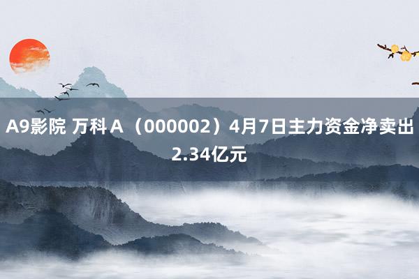 A9影院 万科Ａ（000002）4月7日主力资金净卖出2.34亿元