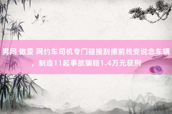 男同 做爱 网约车司机专门碰撞刮擦前线变说念车辆，制造11起事故骗赔1.4万元获刑