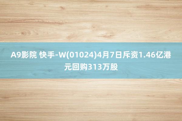 A9影院 快手-W(01024)4月7日斥资1.46亿港元回购313万股