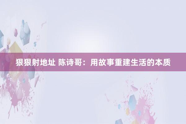 狠狠射地址 陈诗哥：用故事重建生活的本质