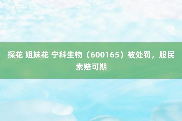探花 姐妹花 宁科生物（600165）被处罚，股民索赔可期