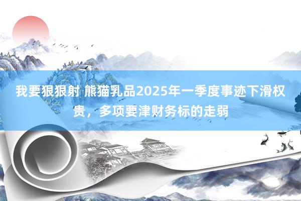我要狠狠射 熊猫乳品2025年一季度事迹下滑权贵，多项要津财务标的走弱