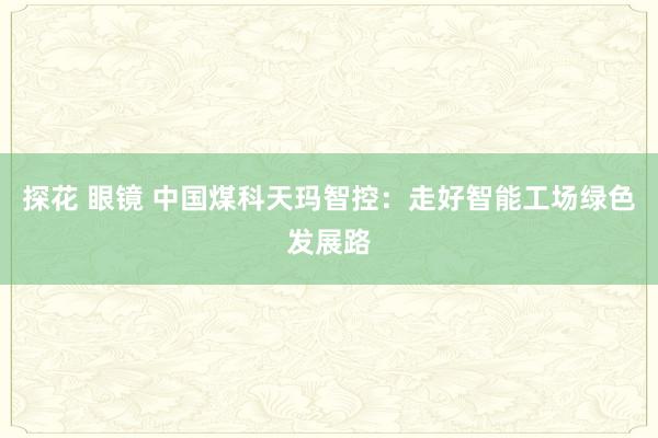 探花 眼镜 中国煤科天玛智控：走好智能工场绿色发展路