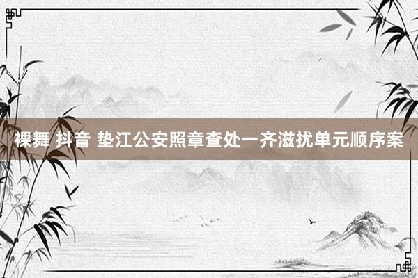 裸舞 抖音 垫江公安照章查处一齐滋扰单元顺序案